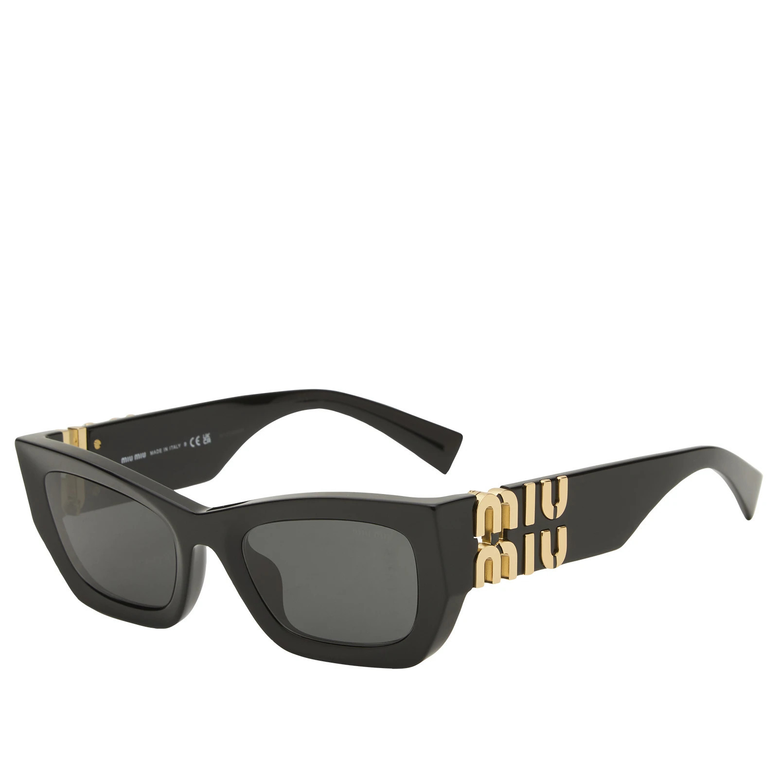 Miu Miu Eyewear Women's 09WS Glimpse Sunglasses in Black/Dark Grey | END. Clothing