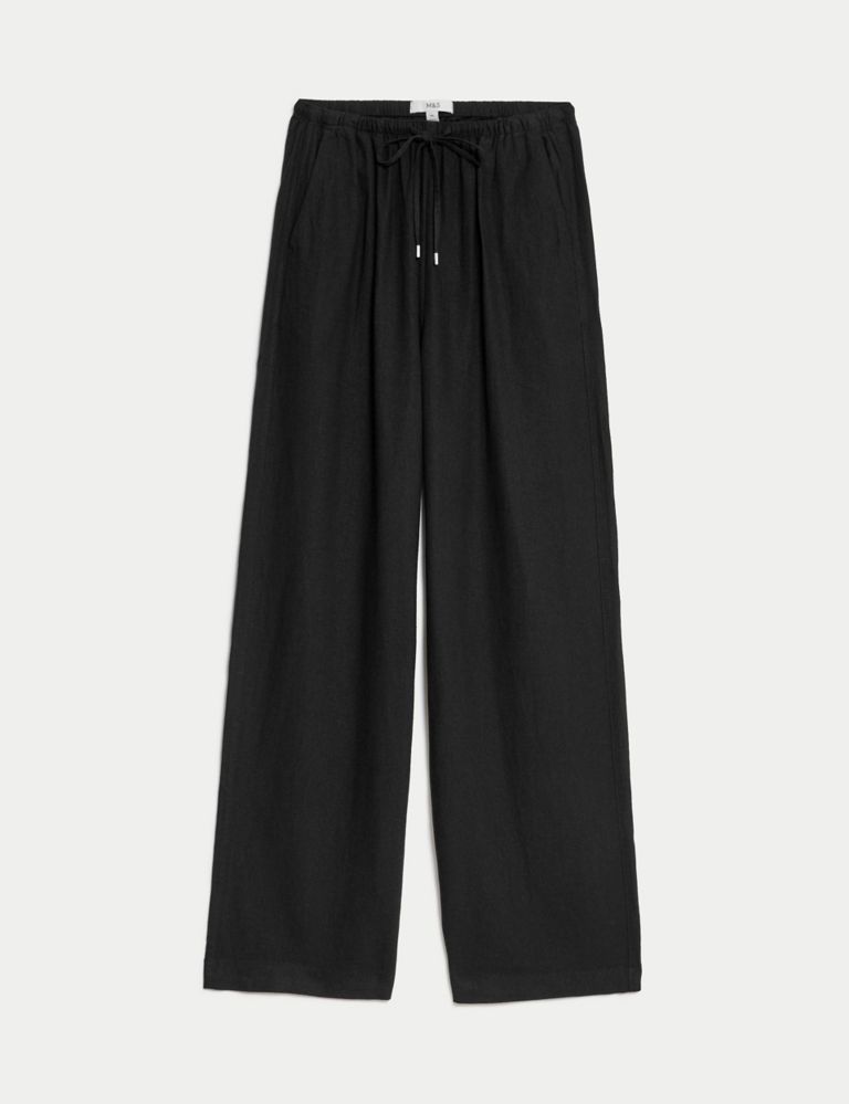 Linen Blend Wide Leg Trousers | Marks & Spencer (UK)