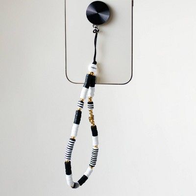MOXYO Beaded Black & White Zigi Phone Strap | Target