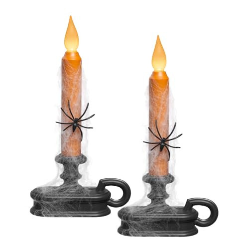 Xodus Innovations HW1215A-2 Spooky 8.5 inch Halloween Battery Operated Flameless LED Window Candle, Amber Light and Automatic Dusk to Dawn SensorTimer | Amazon (US)