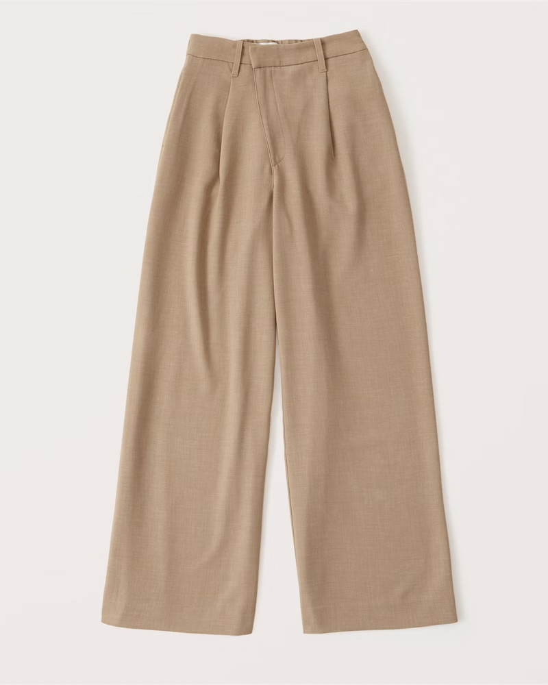 Oversized Tailored Pants Beige Pants Work Pants Work Wear Spring Outfits Pastel Resort Wear | Abercrombie & Fitch (US)