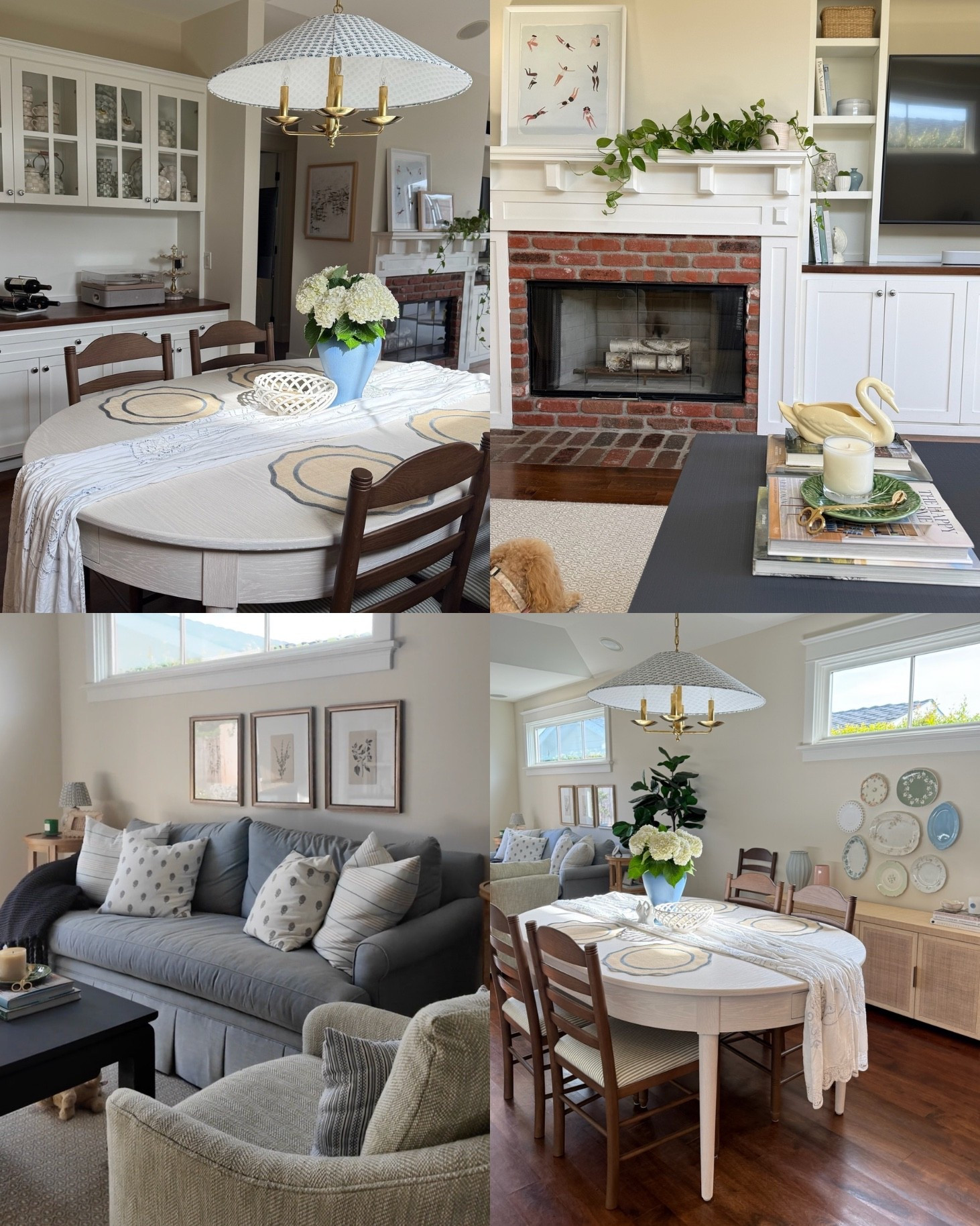 House makeover reveal: living room/dining room area
Check out the full home makeover process on my YouTube channel!

home makeover, coastal cottage aesthetic, coastal cottage decor, coastal home decor, cottage style home, beach house decor, coastal living room, coastal dining room, coastal bedroom, coastal home office, cozy living room, built in bookshelves, white built ins, upholstered sofa, slipcovered sofa, gingham accent chair, wicker furniture, rattan furniture, cane furniture, coastal coffee table, farmhouse coffee table, round dining table, wood dining chairs, upholstered dining chairs, woven pendant light, coastal lighting, botanical wall art, plate wall decor, rattan sideboard, woven nightstand, upholstered headboard, layered bedding, neutral bedroom decor, blue and white decor, neutral home decor, vintage coastal decor, coastal cottage furniture, relaxed coastal style, home styling ideas, home decor inspiration

#LTKdayinmylife #LTKvlog #LTKHome
