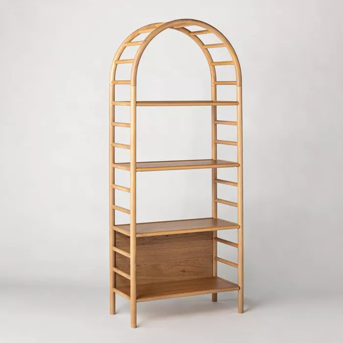 72" Holladay Curved Wooden Bookcase Natural - Threshold™ designed with Studio McGee | Target