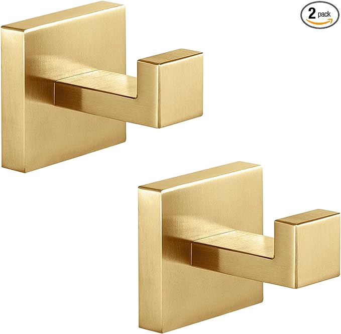 Towel Hooks Robe Hook Coat Hook Stainless Steel Heavy Duty Bathrooms Square Hooks Wall Mounted fo... | Amazon (US)