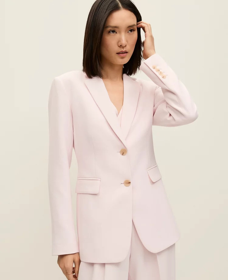 The Greenwich Blazer in Textured Crepe | Ann Taylor