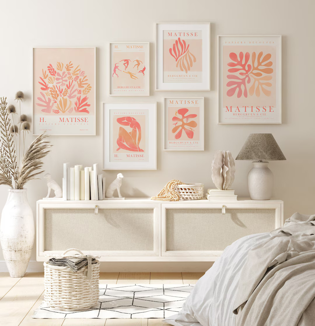 Pink Matisse Gallery Wall Art Set, Watercolor Matisse, Flower Market Print, Abstract Floral Poste... | Etsy (US)