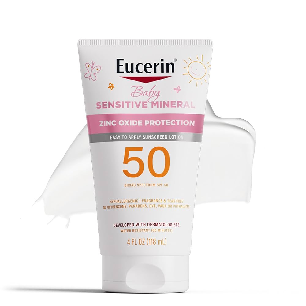 Eucerin Sun Sensitive Mineral Baby Sunscreen Lotion SPF 50 with Zinc Oxide Protection, Hypoallerg... | Amazon (US)