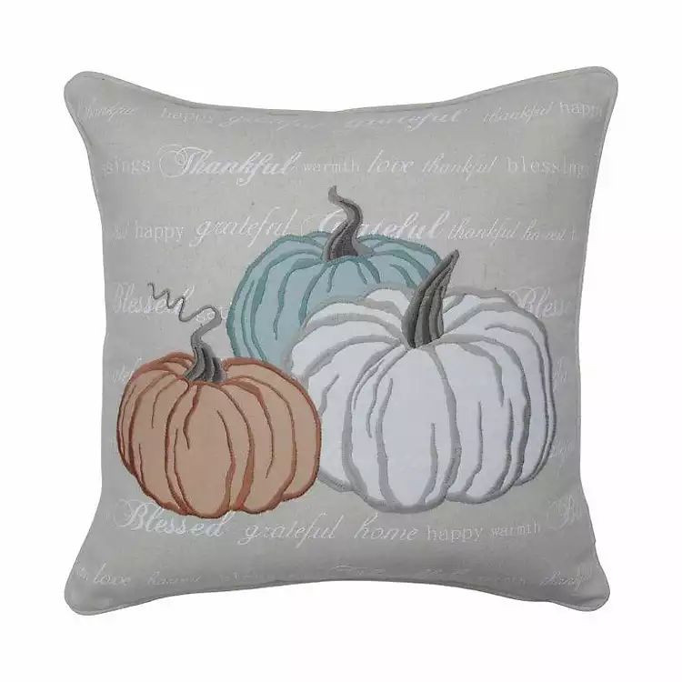Natural Pumpkins Applique Pillow | Kirkland's Home