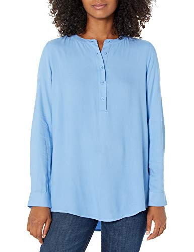 Amazon Essentials Women's Long-Sleeve Woven Blouse, Office Work Business Casual, French Blue, XX-Large | Amazon (US)