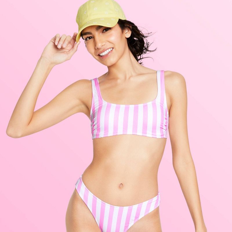 Women's Striped Bralette Bikini Top - Stoney Clover Lane x Target Pink | Target