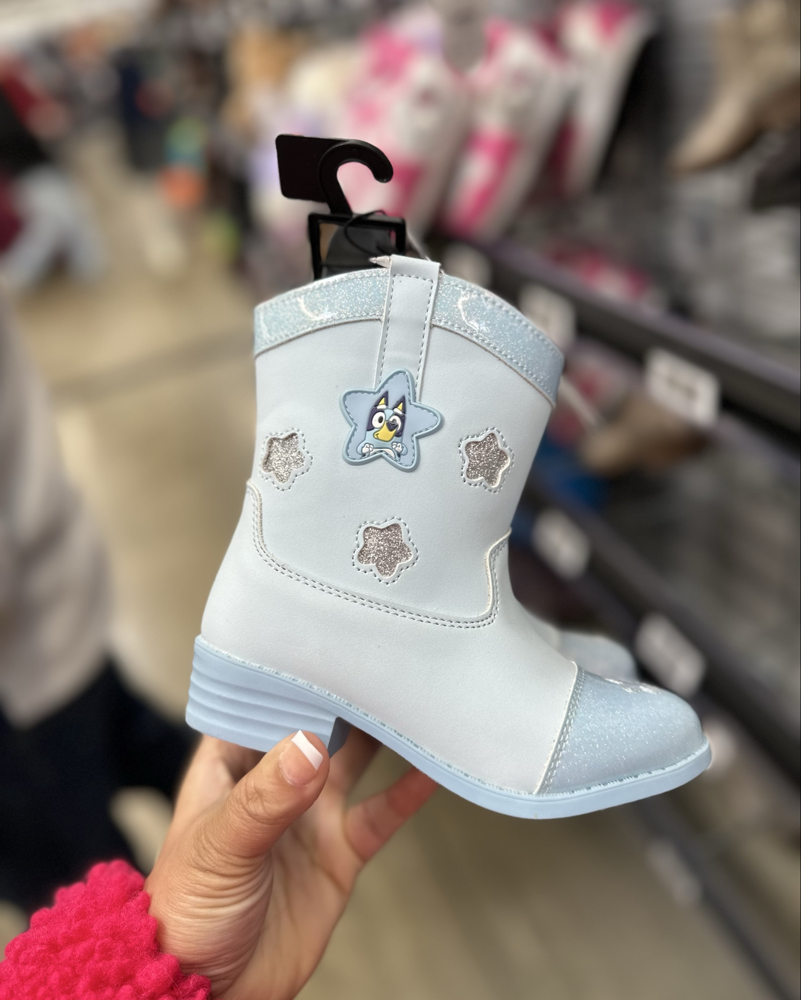 I heard the Bluey theme song when I saw these 💙✨🩵 #bluey #kidsshoes #boots