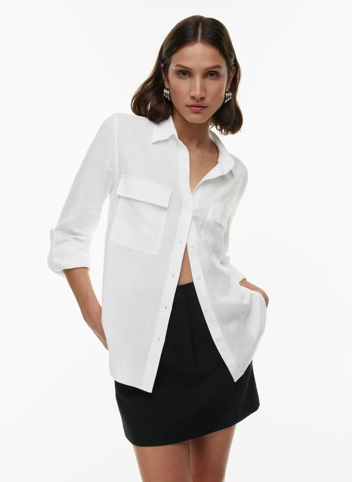 UTILITY LINEN SHIRT | Aritzia