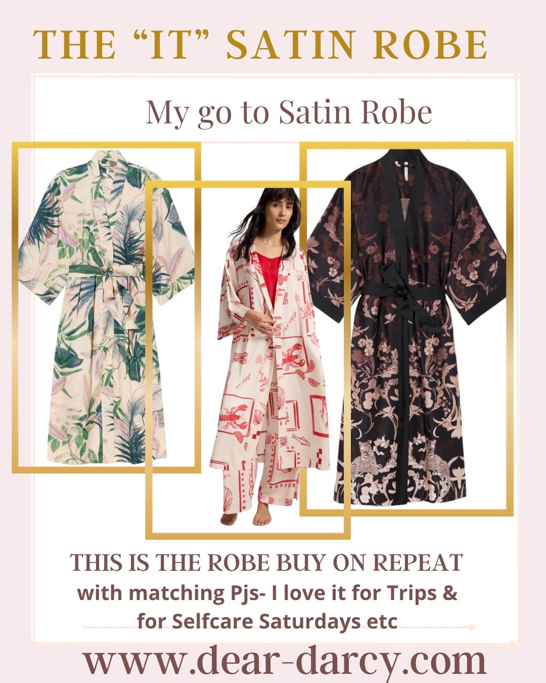 30% off
My go to “it” robe 

The satin robe that has new prints every season and I love that they have matching pj’s 

So perfect for travel /vacation and looking cute at home specially for selfcare days

#LTKselfcare #LTKOver40 #LTKSaleAlert