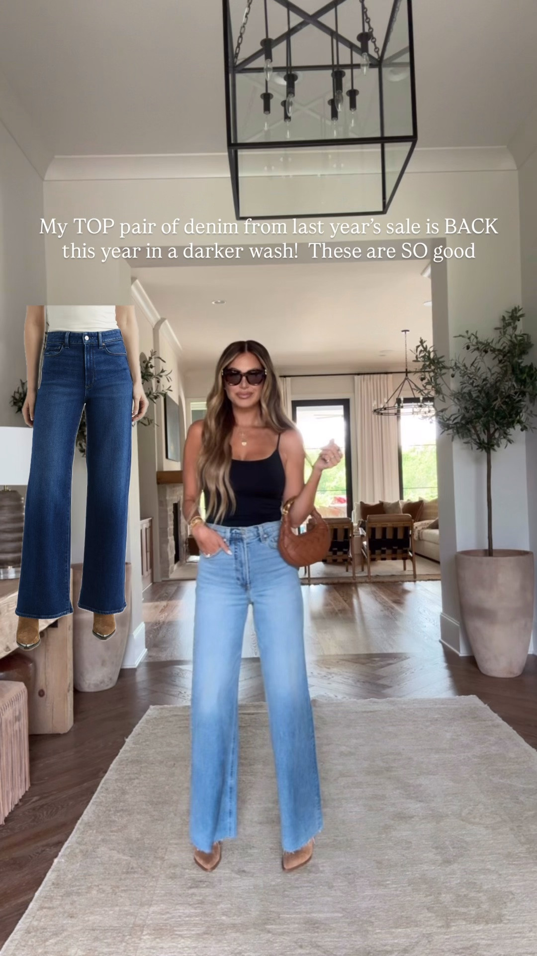 Best selling pair of denim from the NSale is back in a darker wash! 
Size 27 denim and small tank
