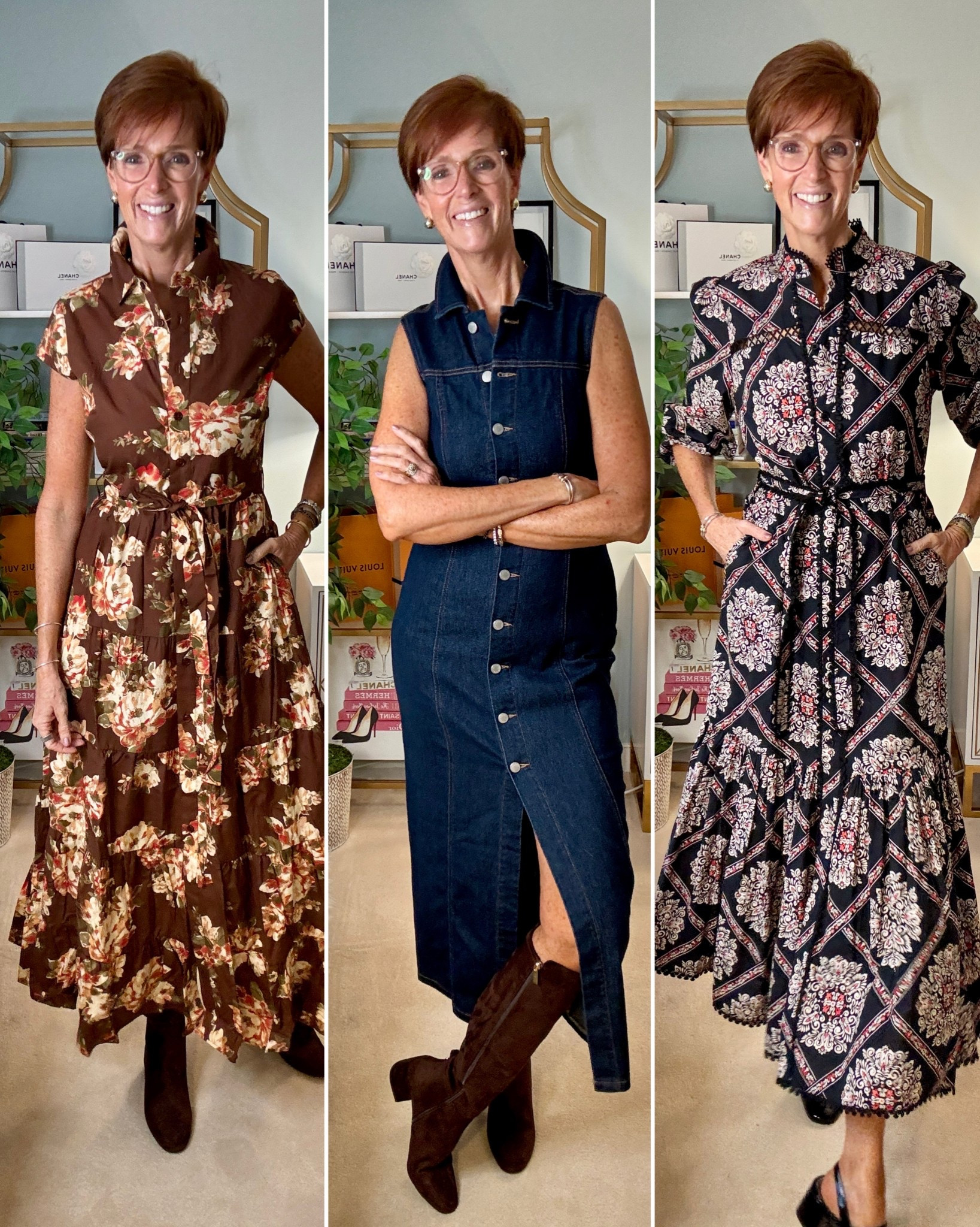 I’m back resharing this popular Avec Les Filles try-on from Macy’s—this time with quick clips and photos so you can see the details up close. 

If you love timeless, classic, everyday style with an elevated, feminine edge, these three dresses are absolute standouts for events, dinners, concerts, or parties.

Here’s what I tried: Sleeveless Denim Midi Dress – button-front, beautifully structured, insanely flattering Black Floral Dress with Lace Details – romantic & elegant,  Brown Floral Cap-Sleeve Dress – soft florals + tie waist for effortless chic
Avec Les Filles always nails that polished-but-not-trying-too-hard aesthetic—perfect for women 40+ who want style that feels modern and wearable.

🛍 Shop all three dresses now through my Macy’s Storefront (linked in bio!) under my Avec Les Filles Collection
 👯‍♀️ And don’t forget to follow @aveclesfilles for more holiday inspiration

📌 Save this reel for outfit planning 💬 Tell me: Which of these 3 looks is YOUR style? 📲 Share this with a friend who loves chic fashion 🔔 Follow @atalldrinkofstyle for tall-friendly, classic style for women over 40

#AvecLesFilles #WomenOver40Style #MacysStyleCrew


#LTKootd #LTKTall #LTKOver40