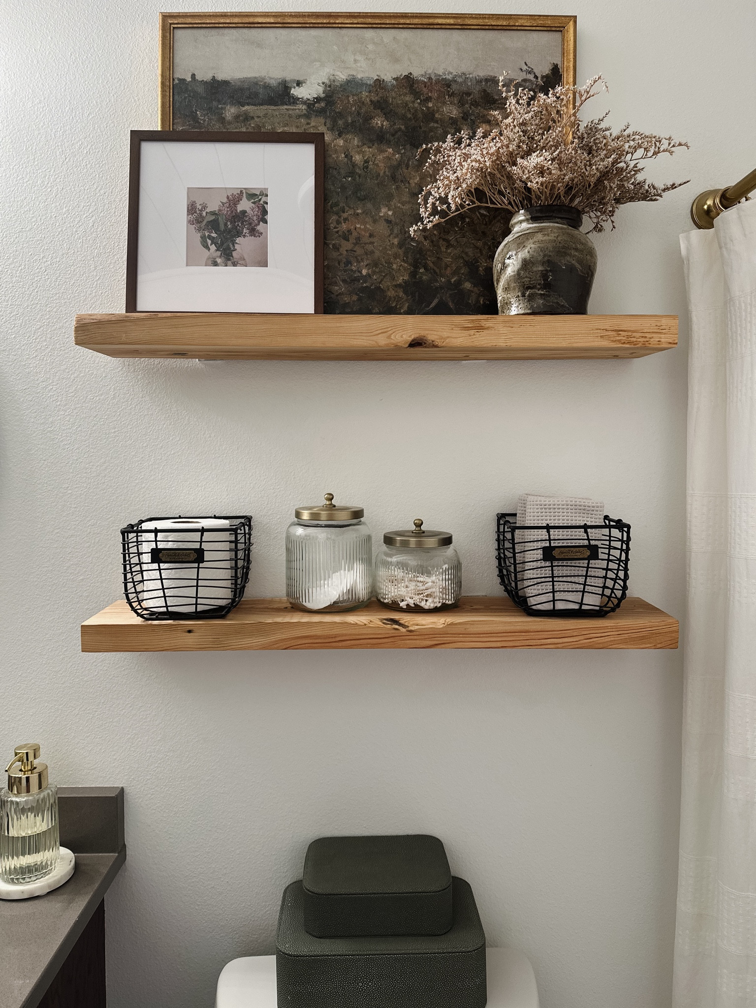 Primary bathroom shelving refresh! 

#LTKHome #LTKSeasonal #LTKStyleTip