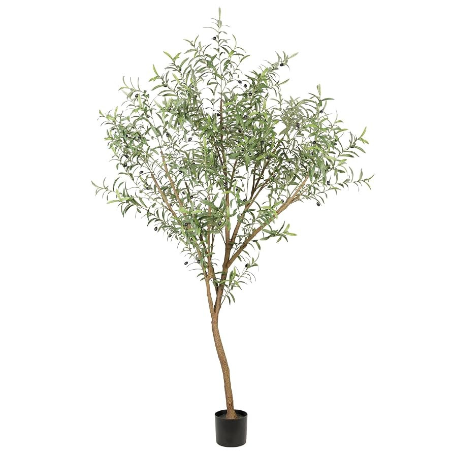 Realead Faux Olive Tree 7ft - Tall Olive Trees Artificial Indoor - Fake Potted Olive Silk Tree wi... | Amazon (US)