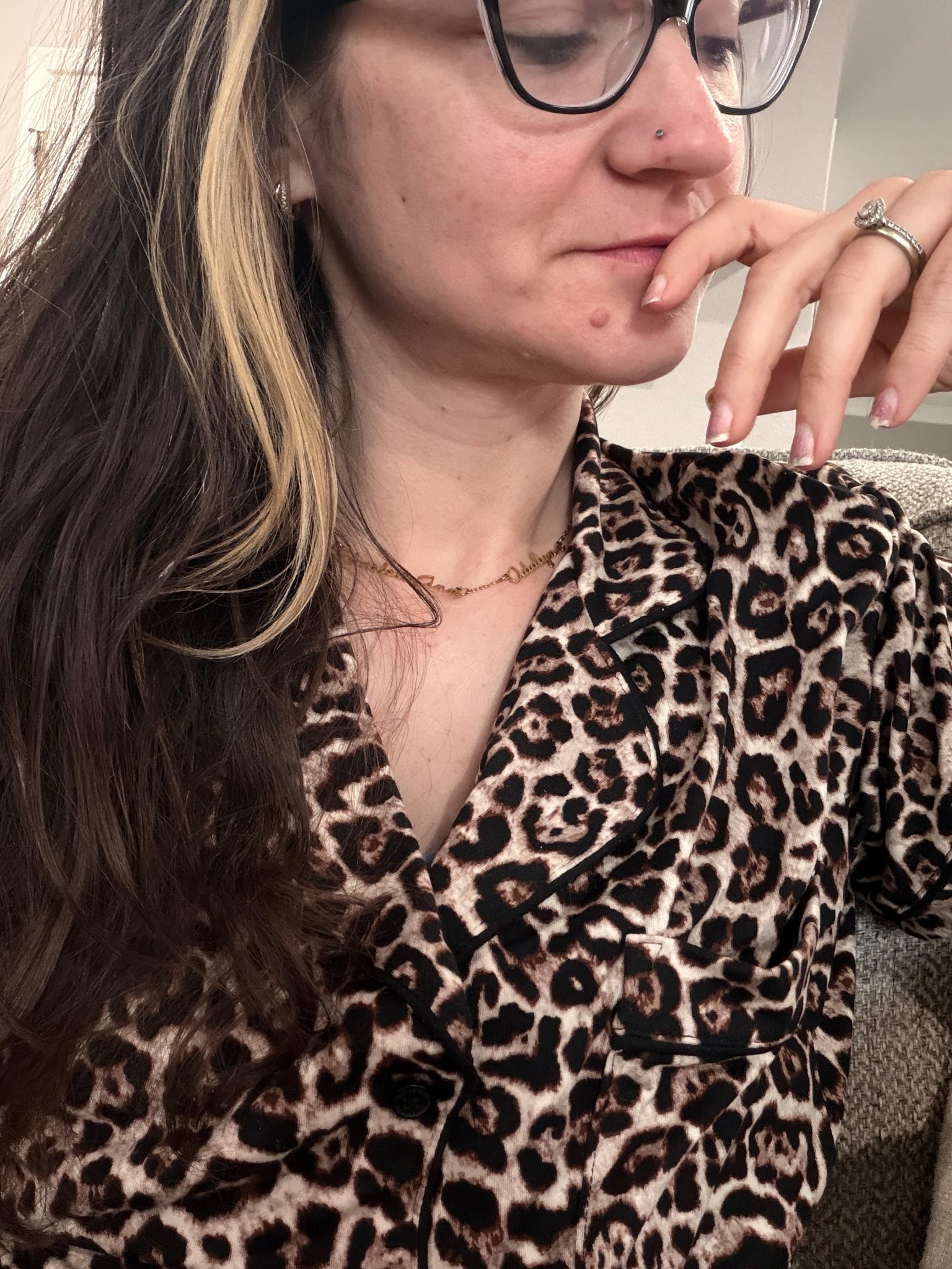 New pajamas / so soft, leopard print. These are capris but there are shorts too  

Not shown: blue brami underneath 

#LTKselfcare #LTKmorningroutine