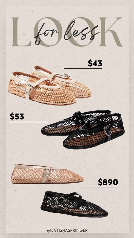 Get the look for less! These mesh ballet flats are so trendy and I found near exact under $100 versions of the designer pair that are $890!

#summerstyle

Summer style. Summer fashion trend. Summer shoe trend. Mesh ballet flats  

#LTKStyleTip #LTKFindsUnder100 #LTKShoeCrush