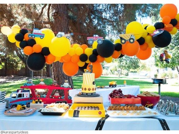 Read the full title
    Construction Balloon Garland Kit / DIY Black Orange Yellow Balloon Arch, ... | Etsy (US)