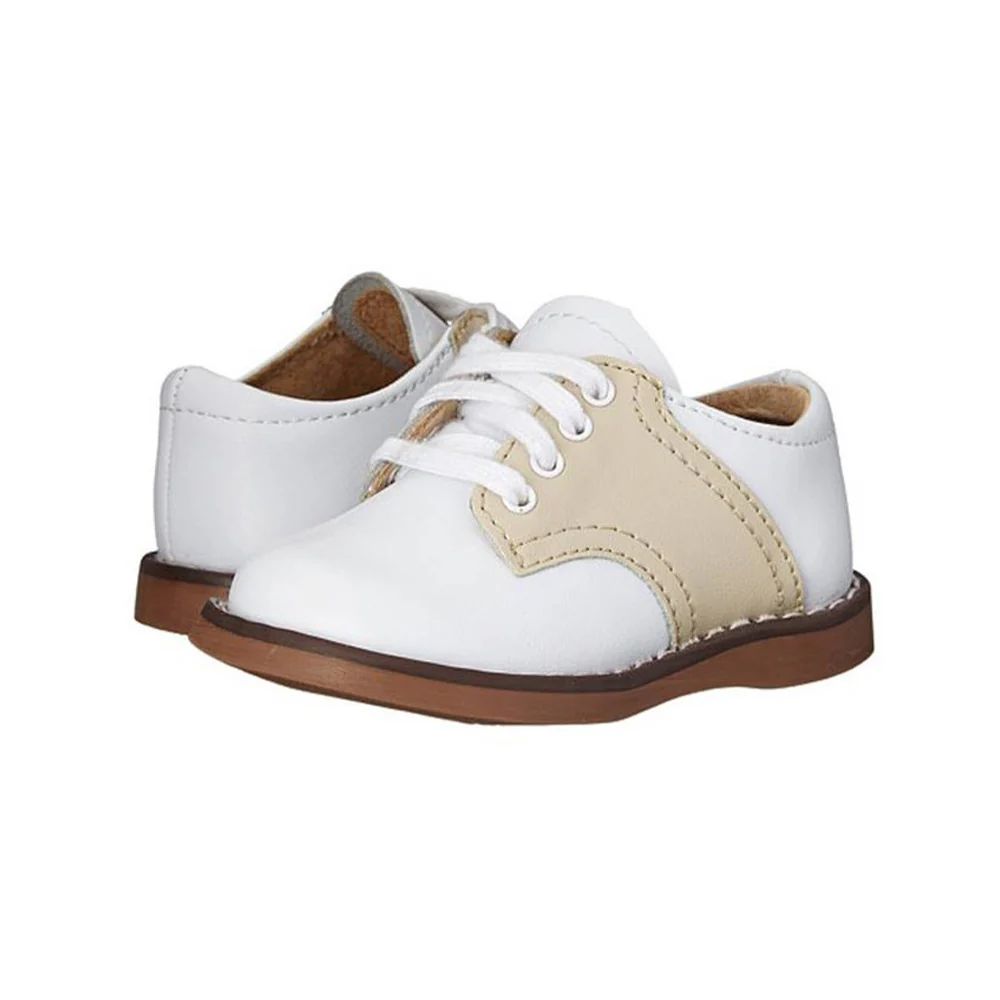 Footmates Saddle Shoe - White with Ecru | The Beaufort Bonnet Company