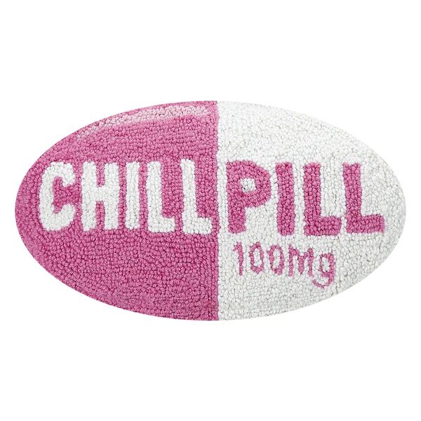 Chill Pill Hook Throw Pillow | Paynes Gray