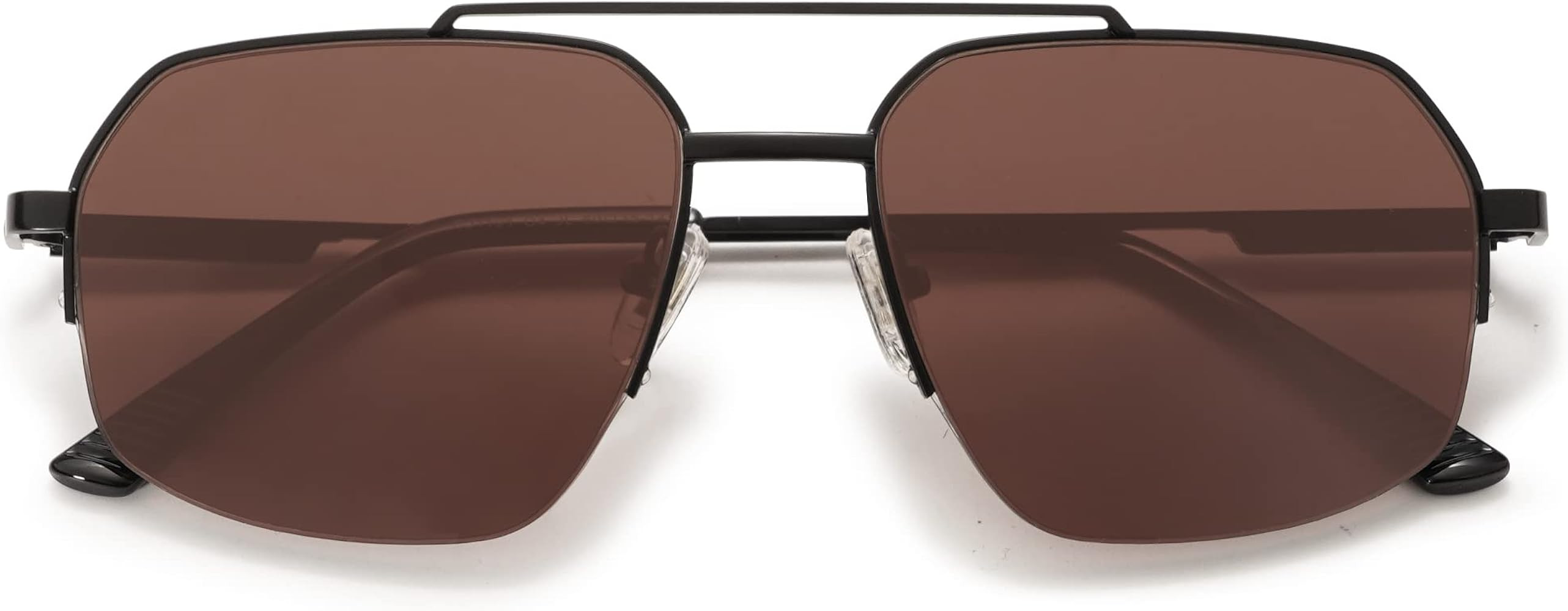 SOJOS Trendy Aviator Sunglasses Mens Womens Retro Double Bridge Metal Semi-Rimless Shades Lentes ... | Amazon (US)