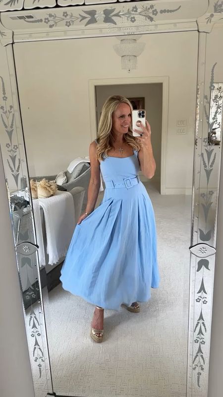 USE CODE ALICIA30 for 30% off through Sunday 💙
In love with this gorgeous, pale blue linen maxi dress from Karen Millen! UK sizing runs a bit different, so I am wearing a petite size 4. I am typically a size 0 US.
It’s perfect for Easter, graduation, spring events, and more. I’ll be wearing it for Easter and my anniversary dinner! 

#LTKFind #LTKSeasonal #LTKsalealert