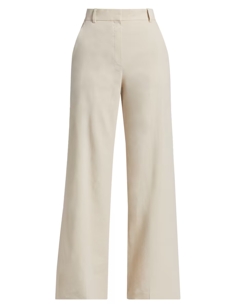 Theory Linen-Blend Wide-Leg Trousers | Saks Fifth Avenue | Saks Fifth Avenue