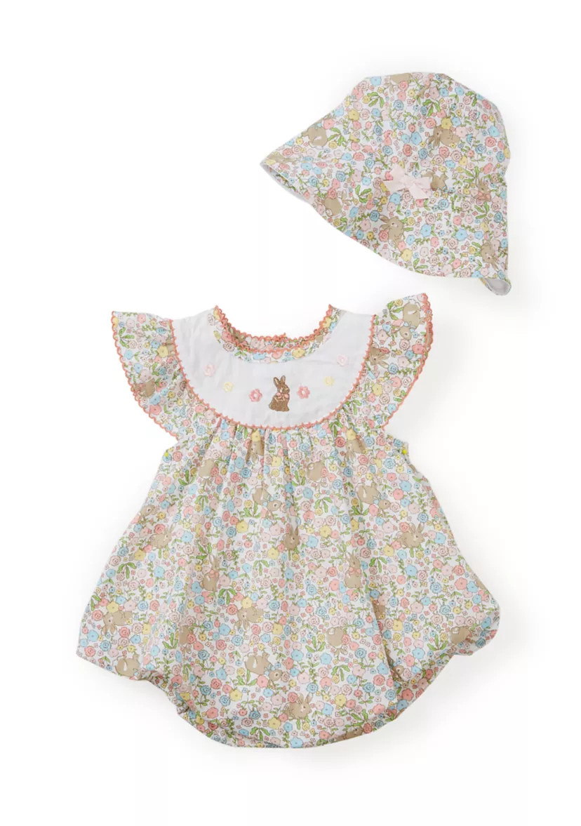 Baby Girls Floral Bubble with Hat | Belk