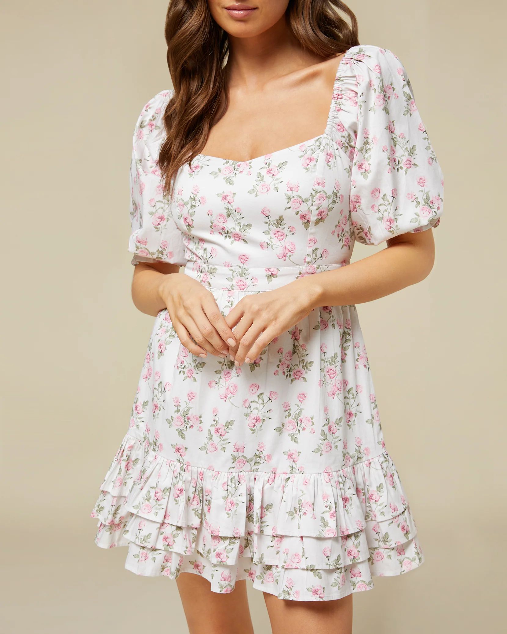 Cotton Puff Sleeve Mini Dress Curated On Ltk 4292