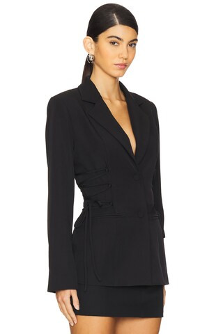 superdown Jennifer Lace Up Blazer in Black from Revolve.com | Revolve Clothing (Global)