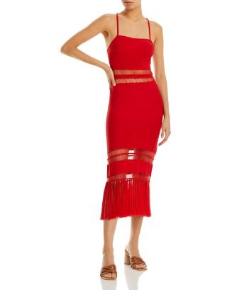 Kiki Knit Fringe Hem Midi Dress | Bloomingdale's (US)