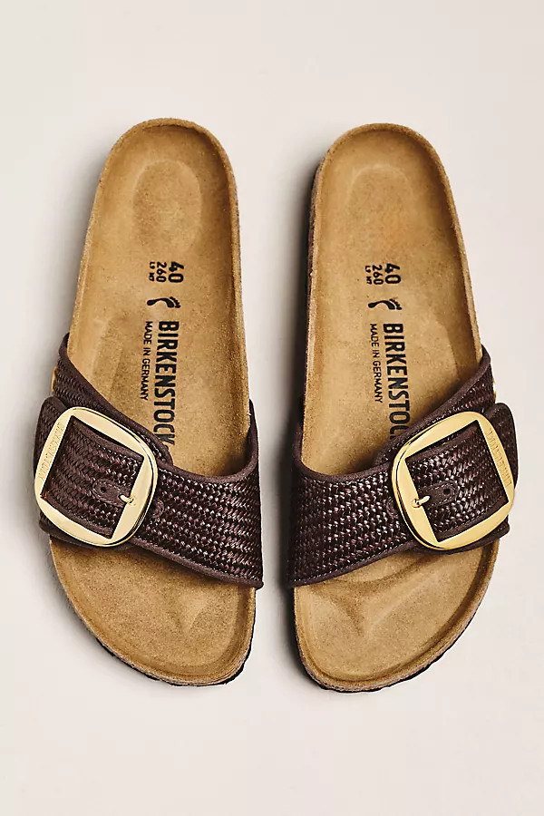 Madrid Big Buckle Raffia Sandals | Anthropologie (US)