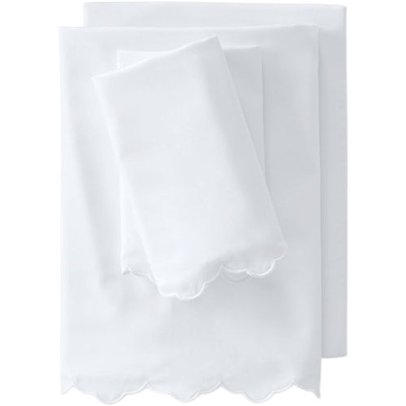 400 Thread Count Premium Supima Cotton No Iron Sateen Scalloped Bed Sheet Set | Lands' End (US)