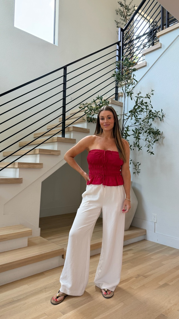 Another summer outfit that would also be perfect for the Fourth of July! ☀️❤️

This is the cutest little red tube top! Also comes with matching shorts, but I love how you can mix and match the pieces to create other outfits!

These white pants are super comfortable. Highly recommend. Paired this look with my new sandals — also from @Target!

#LTKootd #LTKSeasonal #LTKgrwm