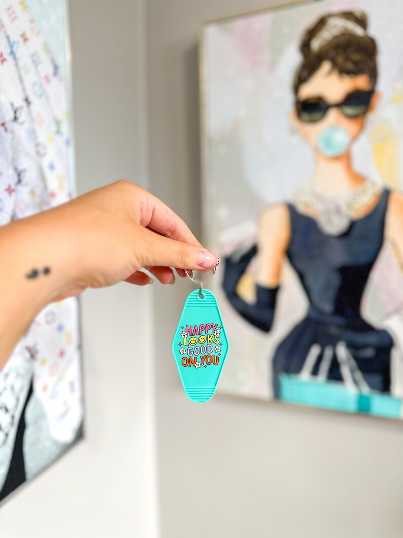 Happy Looks Good on You Motel Keychain - Etsy | Etsy (US)