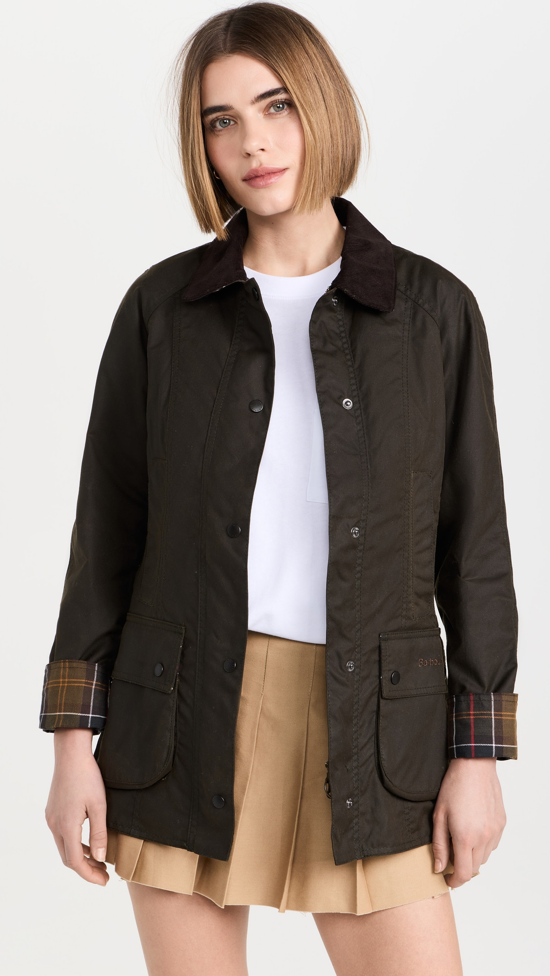 Barbour Barbour Classic Beadnell Wax Jacket Olive 8 | Shopbop