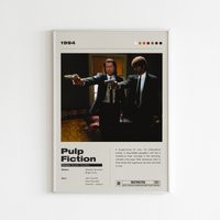 Pulp Fiction Movie Poster | Minimalist Quentin Tarantino Custom Print Wall Art Home Decor Couple Gift | Etsy (US)