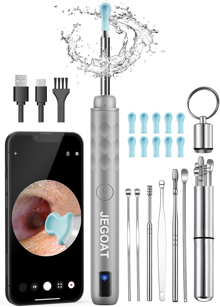 Ear Wax Removal Tool Camera, Ear Cleaner with Camera, Ear Cleaning Kit 1296P HD Ear Scope, 6 LED ... | Amazon (US)