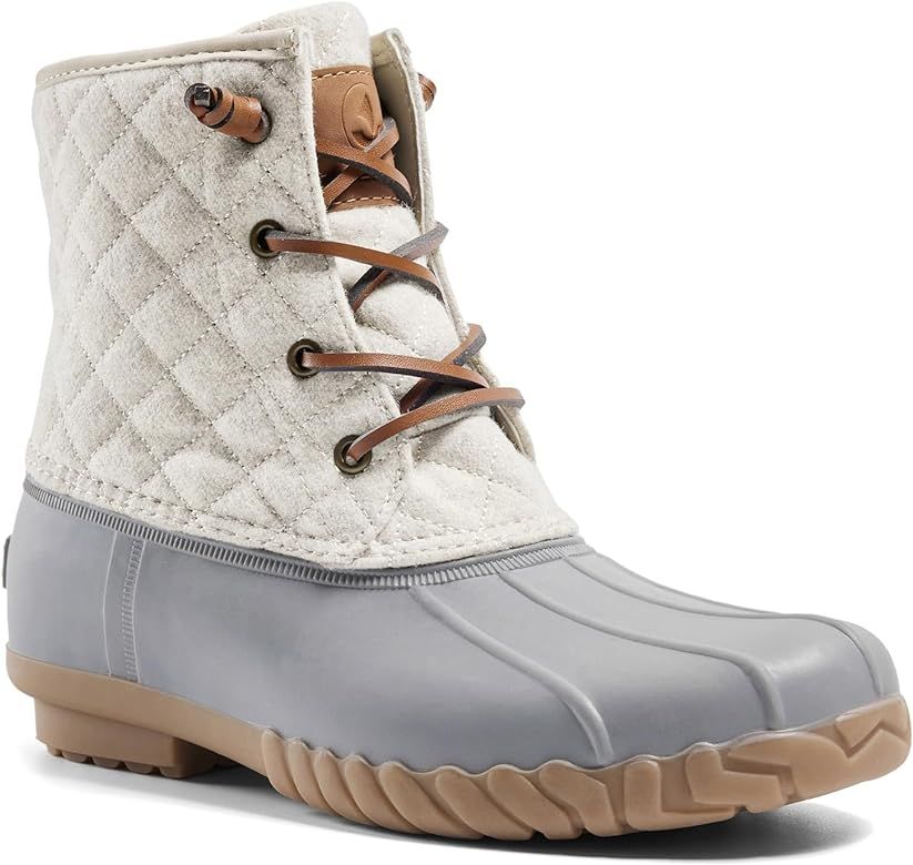 ALEADER Women Winter Snow Boots Waterproof Lined Insulated with Zipper Duck Boots | Amazon (US)