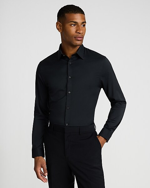 Slim Solid Wrinkle-resistant Everyday Performance Dress Shirt | Express
