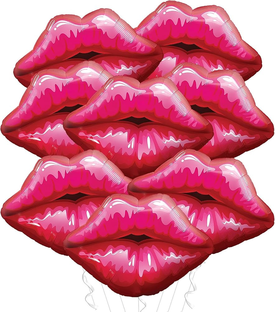 KatchOn, Big Red Lip Balloons Decorations - 30 Inch, Pack of 8 | Kiss Balloons, Galentines Day De... | Amazon (US)