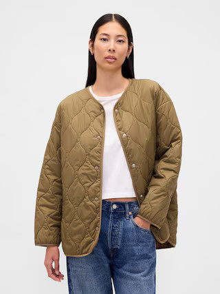 Recycled Lightweight Oversized Quilted Liner Jacket | Gap (US)
