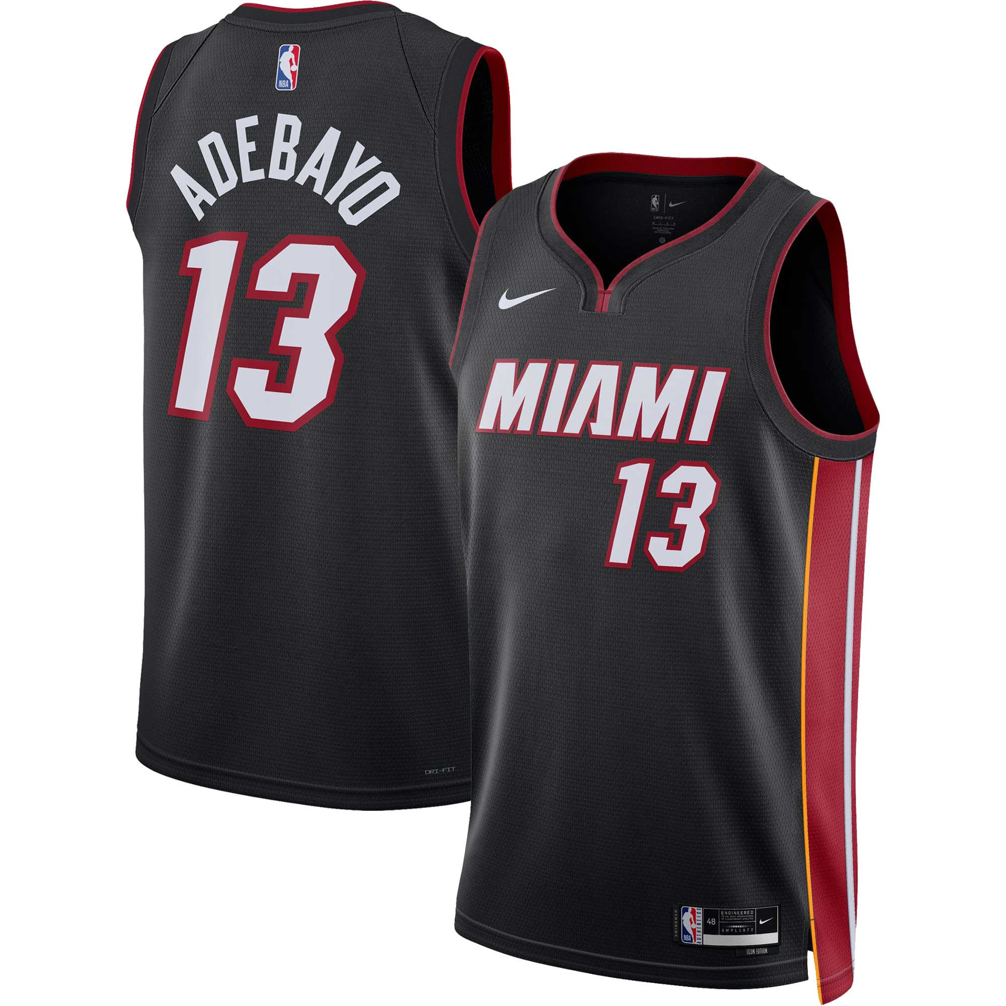 Unisex Nike Bam Adebayo Black Miami Heat Swingman Jersey - Icon Edition | NBA Shop