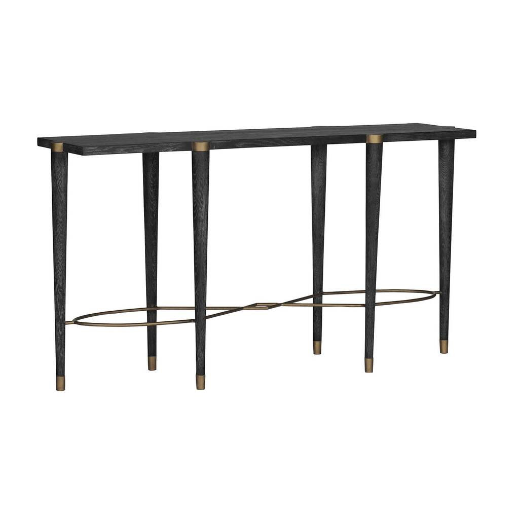 Fiona Console In Black Cerused Oak and Antique Brass | 1stopbedrooms
