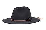 Brixton Men's Field Wide Brim Felt Fedora Hat, black, Large | Amazon (US)