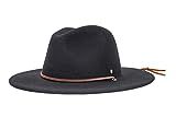 Brixton Men's Field Wide Brim Felt Fedora Hat, black, X-Small | Amazon (US)