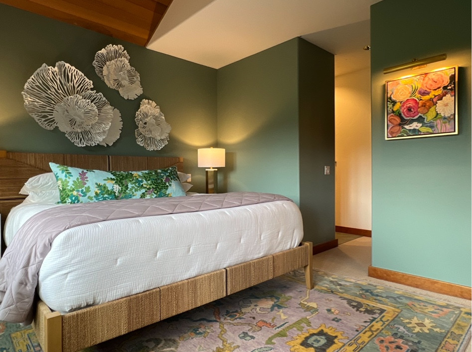 Guest bedroom master bedroom primary bedroom interior design. Table lamps. Nightstand. King bed. Queen bed. Vintage rug. Picture sconce. 3D wall art. Sleeping pillows. Pillow covers. Sun valley  

#LTKhome #LTKunder100 #LTKfamily