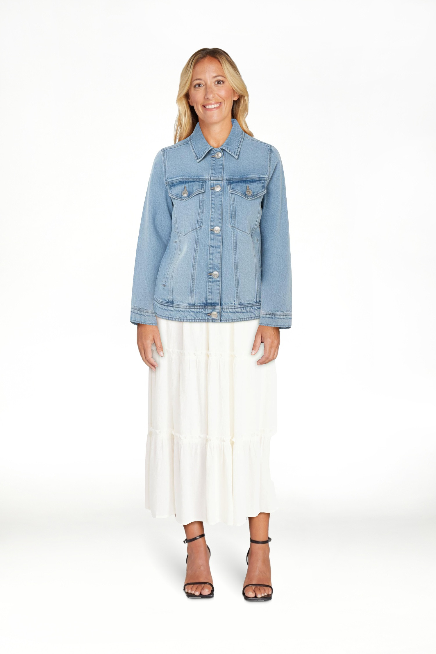 Celebrity Pink Women's Oversized Boyfriend Denim Jacket, Sizes XS-XXXL | Walmart (US)